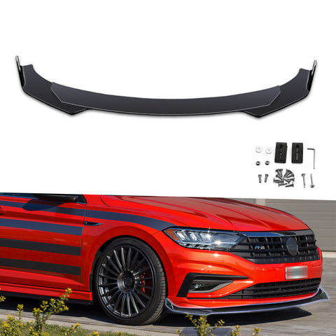 Front Bumper Lip Chin Spoiler Splitter Diffuser Protector Guard Gloss Black 3pcs Universal Fit For Most Cars Auto Front Trim Body Kit