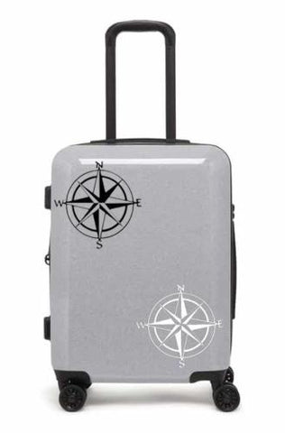 Car Decoration, 6" Nautical Compass Sticker Decal for Car Trunk Hood Door Window, Black/ White