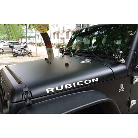 2 x Vinyl Black/ Brush Silver/ Red/ White RUBICON Letter Decal Hood Fender Sticker for Jeep Rubicon Wrangler JK YJ