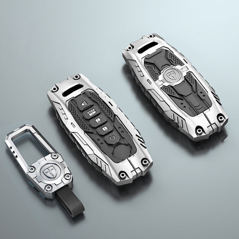 x xotic tech Mech Style Heavy Metal Key Fob Cover Compatible with Nissan Kicks Sentra Versa Rogue Pathfinder 2023 2024 2025, Zinc Alloy Key Case Protector Shell Keychain