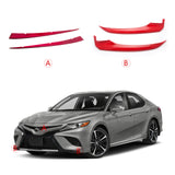 Red Front Bumper Corner + Front Hood Grille Cover Trim For Camry SE XSE 18-2020