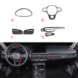 Carbon Fiber Black Steering Wheel Side AC Vent Frame Cover For Honda Civic 22-23