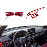 Glossy Red Dash/Side Air Vent Frame Decor Trim For Honda Civic 11th Gen 22-up