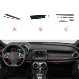 Real Carbon Fiber Console Dashboard Upper Lower Cover For Chevy Camaro 2016-2024