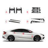 Carbon Fiber Texture Door Handle Side Fender Vent Cover Decor For Civic 2016-21