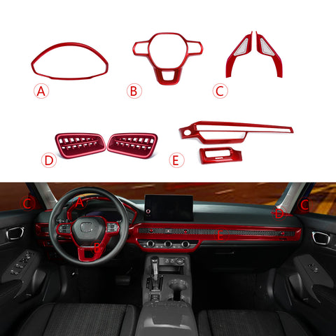 For Honda Civic 11th Gen Dashboard Instrument Pillar Speaker Frame Cover Trim