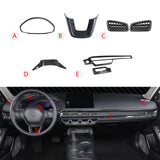 Set Carbon Fiber Style Dashboard Instrument AC Vent Cover For Honda Civic 22-up