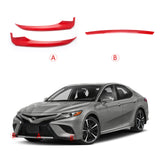 Red Carbon Fiber Front Bumper Corner Center Trim For Toyota Camry SE XSE 2018-20