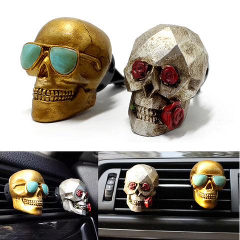 Skull Car Air Fresheners Vent Clips for Halloween Car Interior Decorations