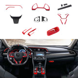 Inner Steering Wheel Gear Shift Button Panel Cover Trim For Honda Civic 16-21