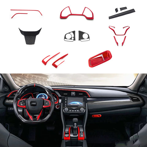 Inner Steering Wheel Gear Shift Button Panel Cover Trim For Honda Civic 16-21