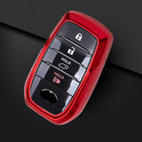 Soft TPU Key Fob Shell Full Cover Case w/Keychain, Compatible with Toyota Land Cruiser Sienna Venza Fortuner Rav4 Prime Smart Keyless Entry Key