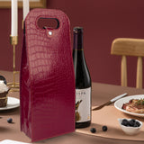 2-Bottle Leather Wine Tote Bag Protector Champagne Gift Bag with Handle For Gift