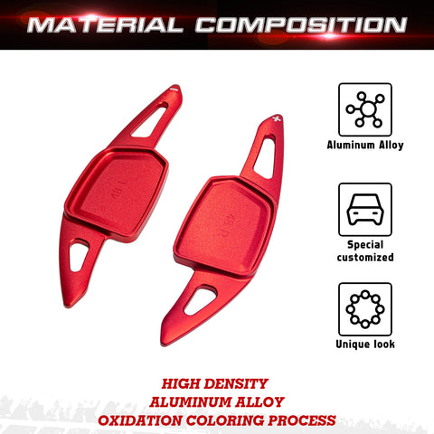 Red Aluminum Paddle Shifter Extension For Audi A5 A6 Q4 Q5 S6 Q6 SQ6 e-tron