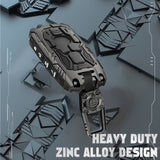 x xotic tech Mech Style Heavy Duty Metal Key Fob Cover Compatible with Mazda CX-5 CX-30 CX-50 CX-70 CX-90 3 6 CX-9 WAZSKE11D01 662F-SKE11D01, Zinc Alloy Key Case Protector Shell Keychain