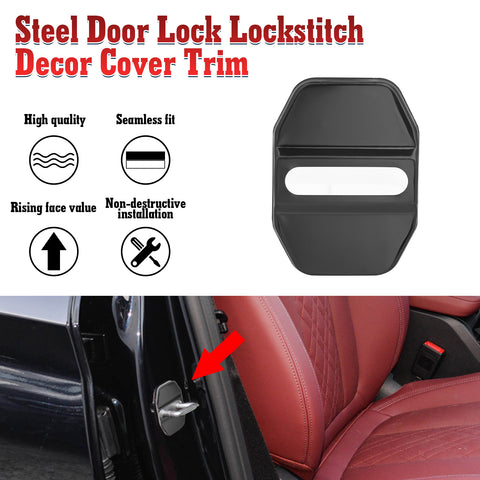 Stainless Steel Car Door Lock Buckle Decoration Trim For BMW 3 5 Series X1 X3 X5