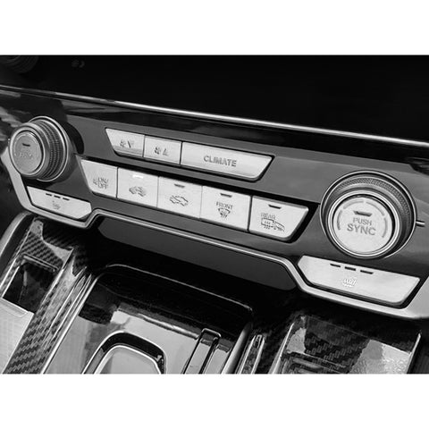 x xotic tech 12pcs Center Console AC Button Switch Patch Cover Trims, Silver Aluminum Alloy, Compatible with Honda CR-V DX 2017-2022