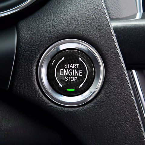 x xotic tech Real Carbon Fiber Push Start Button Trim, Engine Start Stop Button Ignition Button Cover Compatible with Cadillac XT4 2019+ XT6 CT5 2020+ or Corvette C8 2020 2021 2022 2023 2024 2025