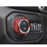 x xotic tech Air Conditioner Volume Radio Knob Cover Headlight Switch Knob Trim Ring Compatible with Jeep Wrangler JL JLU Unlimited 2018-2024 & Gladiator JT 2020-2024, Thin Aluminum Alloy 4Pcs