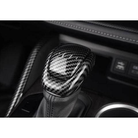 Carbon Fiber Black & Red Auto Gear Shift Knob Trim For Toyota Highlander 2020-UP