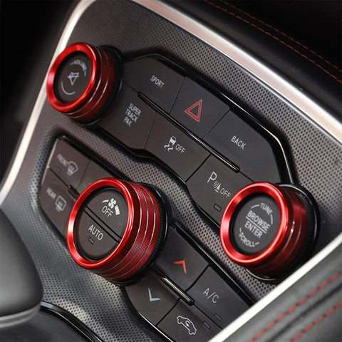 Engine Push Button Air Conditioner Switch Cover CD Knob Ring For Dodge Charger