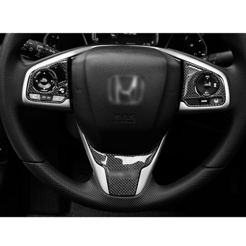 Carbon Fiber Pattern Inner Steering Wheel Cover Trim For Honda Civic DX EX 16-21,CRV 2017-2022