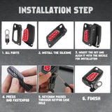 Carbon Fiber Remote Key Fob Shell Case Holder For Toyota RAV4 Corolla w/Keychain
