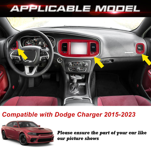 Dash Navigation Screen Air Vent Outlet Molding Cover For Dodge Charger 2015-23