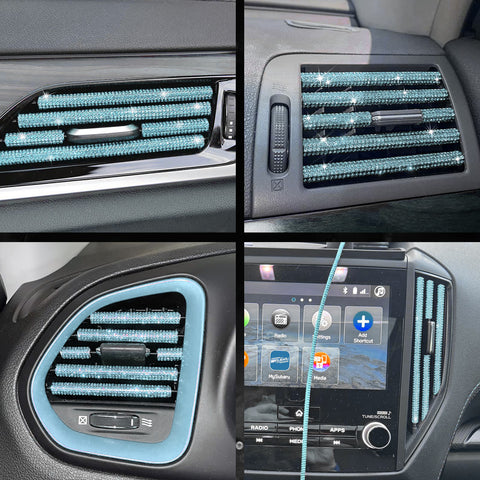 Car Interior Air Conditioner Outlet Decoration Stripes Cover Accessories 10 PCS