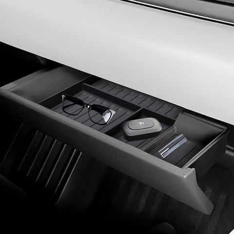 x xotic tech Center Console Organizer Co-pilot Gloves Storage Box Compatible with Tesla Cybertruck 2024 2025, Passenger Side Glove Box Accessories