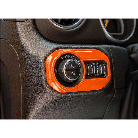 x xotic tech Headlight Switch Button Cover Trim Compatible with Jeep Wrangler JL JLU 2018-up & Gladiator JT 2020-up Interior Accessories(Red)