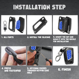 Carbon Fiber Remote Key Fob Shell Case Holder For Toyota RAV4 Corolla w/Keychain