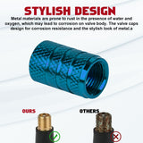 4pcs American Flag Tire Valve Stem Cover Caps Anodized Aluminum Alloy, Corrosion Resistant Leak-Proof Wheel Valve Cap Set, Universal for Cars Trucks Motorcycles SUVs