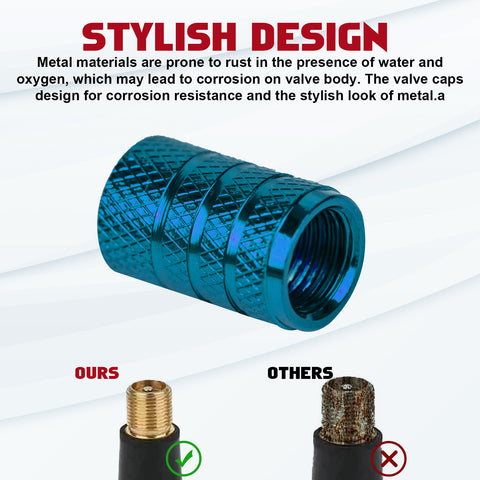 4pcs American Flag Tire Valve Stem Cover Caps Anodized Aluminum Alloy, Corrosion Resistant Leak-Proof Wheel Valve Cap Set, Universal for Cars Trucks Motorcycles SUVs