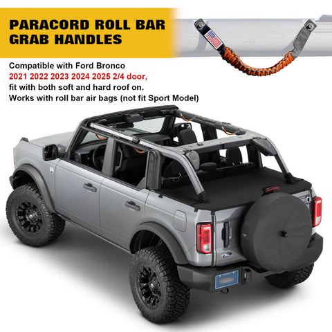 4pcs/Set Roll Bar Grab Handles Accessories For Ford Bronco 2/4 doors 2021-2025