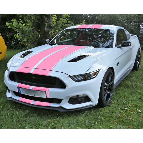 Double-Dual Sport Racing Vinyl Stripe Graphics Hood Roof Trunk Bumper Decal Sticker,Compatible with Ford Mustang 2015-2023