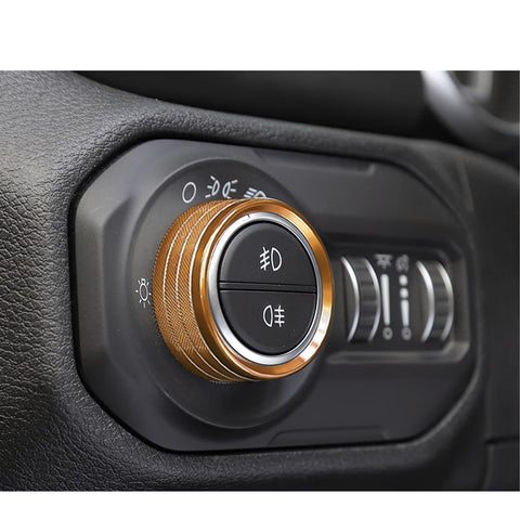 x xotic tech Air Conditioner Volume Radio Knob Cover Headlight Switch Knob Trim Ring Compatible with Jeep Wrangler JL JLU Unlimited 2018-2024 & Gladiator JT 2020-2024, Thin Aluminum Alloy 4Pcs