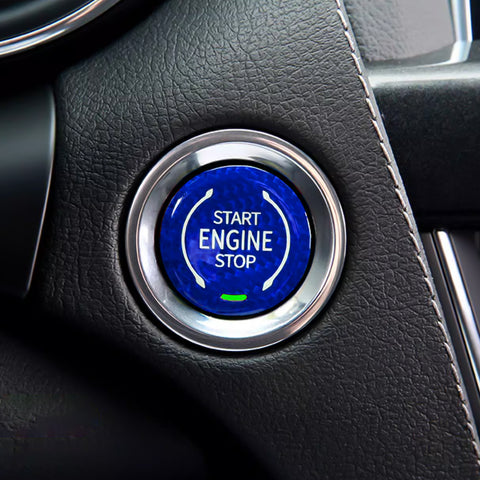 x xotic tech Real Carbon Fiber Push Start Button Trim, Engine Start Stop Button Ignition Button Cover Compatible with Cadillac XT4 2019+ XT6 CT5 2020+ or Corvette C8 2020 2021 2022 2023 2024 2025