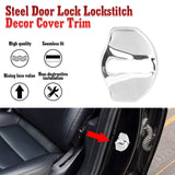 Stainless Steel Car Door Lock Buckle Decoration Trim For Tesla Model 3 2017-2024