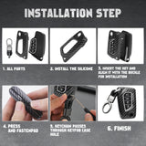Carbon Fiber Remote Key Fob Shell Case Holder For Toyota RAV4 Corolla w/Keychain