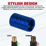 4pcs American Flag Tire Valve Stem Cover Caps Anodized Aluminum Alloy, Corrosion Resistant Leak-Proof Wheel Valve Cap Set, Universal for Cars Trucks Motorcycles SUVs