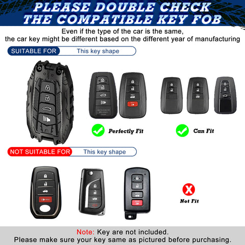 x xotic tech Mech Style Heavy Metal Key Fob Cover Compatible with Toyota Venza Sienna Tundra Prius RAV4 Land Cruiser Corolla Highlander Camry, Zinc Alloy Key Case Protector Shell Keychain(B-Style)