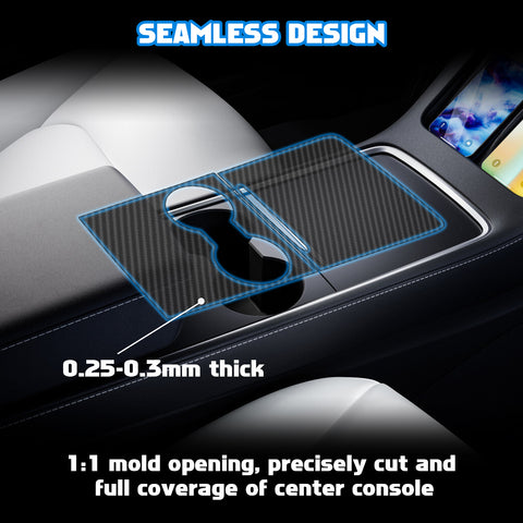 x xotic tech Center Console Wrap Kit, ABS Console Protector Cover Interior Decoration Wrap Compatible with Tesla Model 3 2021-2023 & Model Y 2021-up Accessories