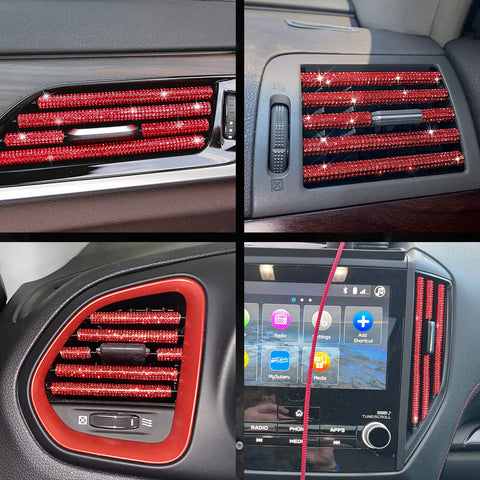 Car Interior Air Conditioner Outlet Decoration Stripes Cover Accessories 10 PCS