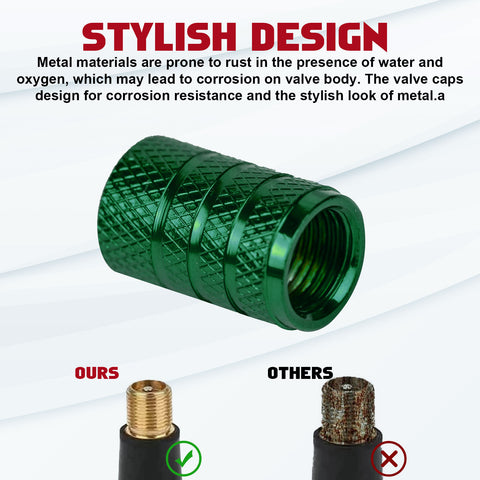 4pcs American Flag Tire Valve Stem Cover Caps Anodized Aluminum Alloy, Corrosion Resistant Leak-Proof Wheel Valve Cap Set, Universal for Cars Trucks Motorcycles SUVs