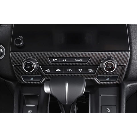 Carbon Fiber Look Console AC Climate Control CD Panel Cover For Honda CR-V 17-22
