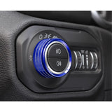 x xotic tech Air Conditioner Volume Radio Knob Cover Headlight Switch Knob Trim Ring Compatible with Jeep Wrangler JL JLU Unlimited 2018-2024 & Gladiator JT 2020-2024, Regular Aluminum Alloy 4Pcs