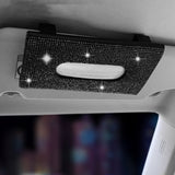 Bling Rhinestone Car Sun Visor Tissue Box Paper Towel Holder Clip Universal Fit