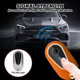Orange TPU w/Leather Texture Full Protect Remote Key Fob w/Keychain For Mercedes S-Class 2020+