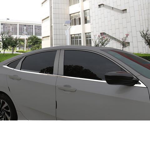 Chrome Window Pillar Post Lower Frame Cover Trims For Honda Civic Sedan 2016-21